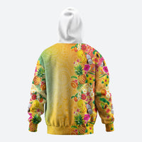 Hawaiian Tropical Fruits and Plants Hoodie Kakau Pattern Summer Vibe