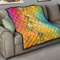 Hawaiian Tropical Fruits and Plants Quilt Kakau Pattern Summer Vibe