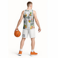 Hawaiian Quilts Basketball Jersey Tropical Fruits and Plants