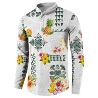Hawaiian Quilts Button Sweatshirt Tropical Fruits and Plants