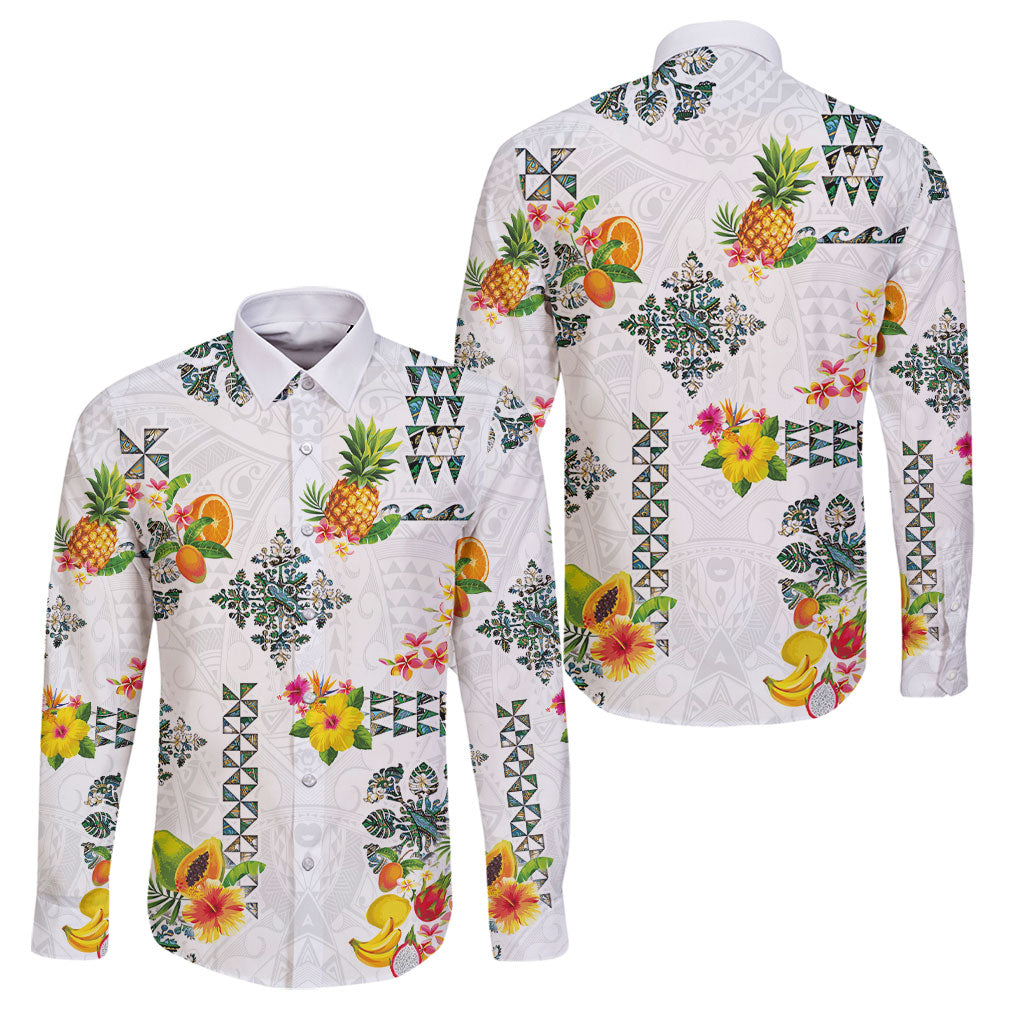 Hawaiian Quilts Family Matching Summer Maxi Dress and Hawaiian Shirt Tropical Fruits and Plants