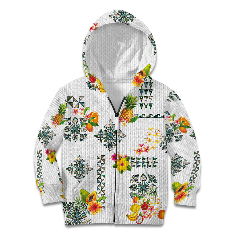Hawaiian Quilts Kid Hoodie Tropical Fruits and Plants