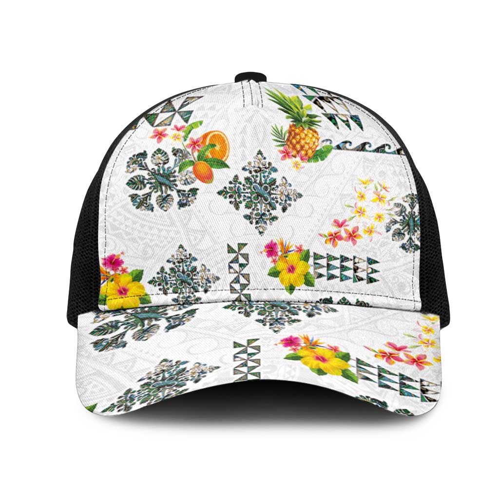 Hawaiian Quilts Mesh Trucker Cap Tropical Fruits and Plants