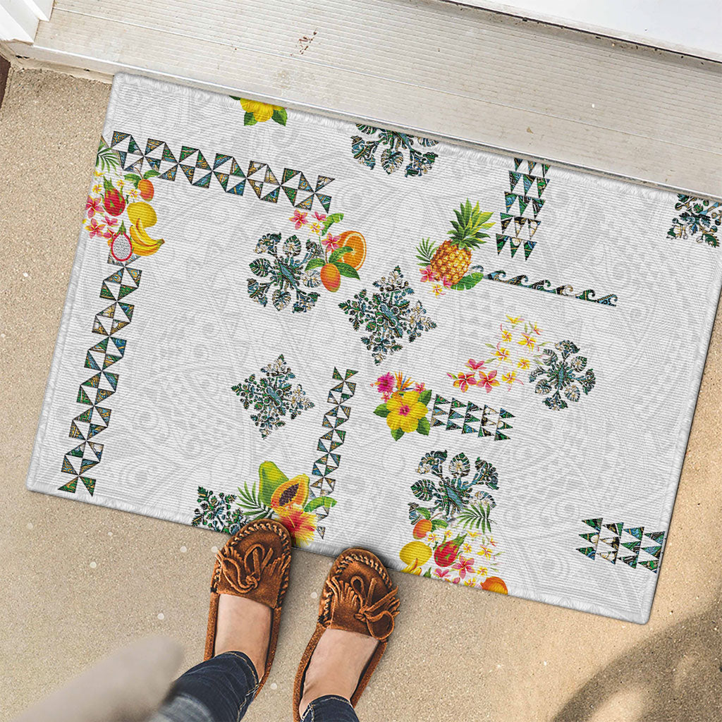 Hawaiian Quilts Rubber Doormat Tropical Fruits and Plants