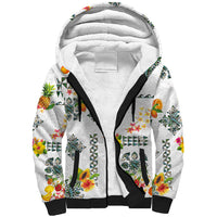 Hawaiian Quilts Sherpa Hoodie Tropical Fruits and Plants