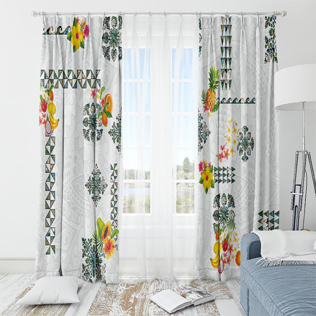 Hawaiian Quilts Window Curtain Tropical Fruits and Plants