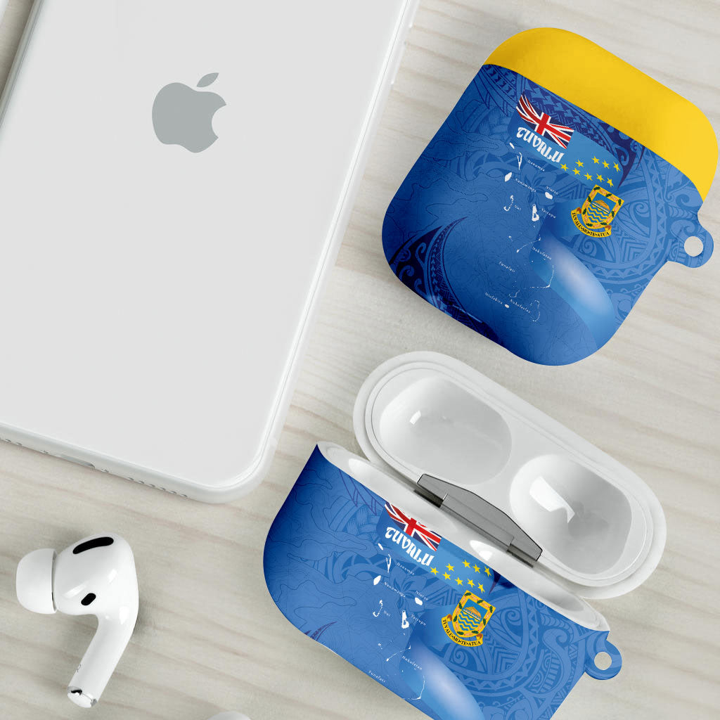 Tuvalu Heritage AirPods Case Map of the Islands and Polynesia Pattern