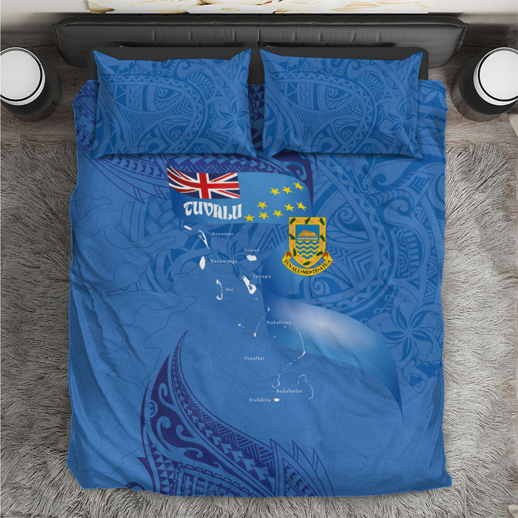 Tuvalu Heritage Bedding Set Map of the Islands and Polynesia Pattern