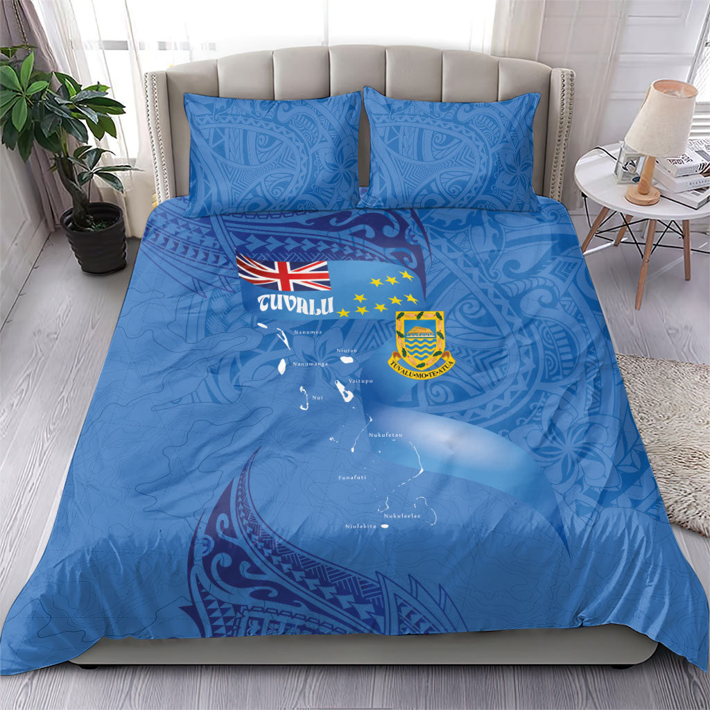 Tuvalu Heritage Bedding Set Map of the Islands and Polynesia Pattern