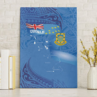 Tuvalu Heritage Canvas Wall Art Map of the Islands and Polynesia Pattern