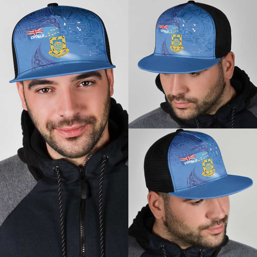 Tuvalu Heritage Mesh Trucker Cap Map of the Islands and Polynesia Pattern