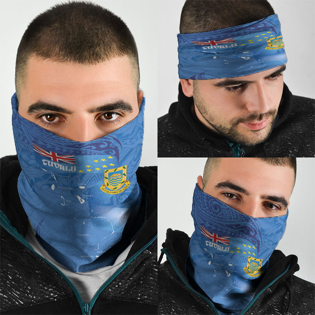 Tuvalu Heritage Neck Gaiter Map of the Islands and Polynesia Pattern