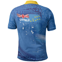 Tuvalu Heritage Polo Shirt Map of the Islands and Polynesia Pattern