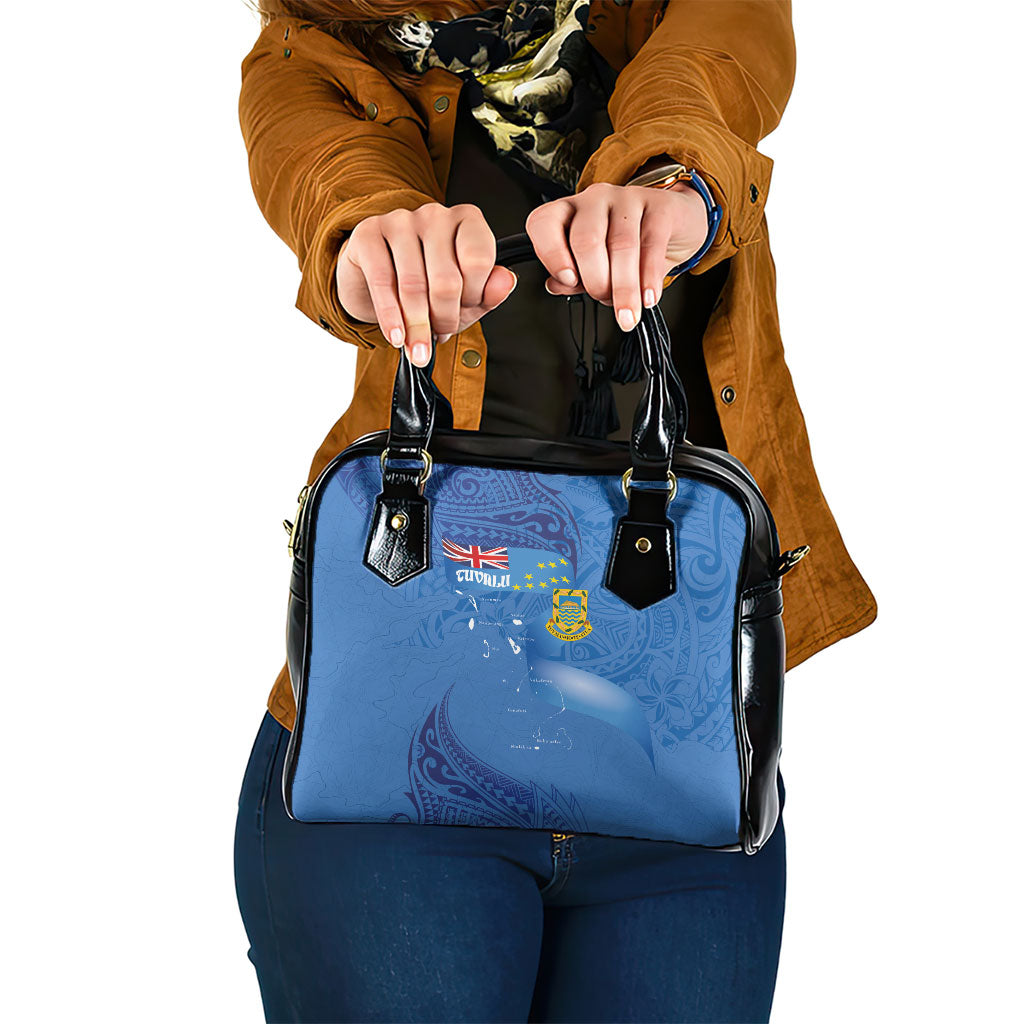 Tuvalu Heritage Shoulder Handbag Map of the Islands and Polynesia Pattern
