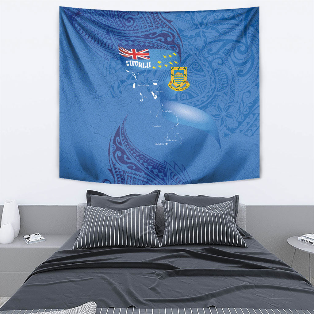 Tuvalu Heritage Tapestry Map of the Islands and Polynesia Pattern