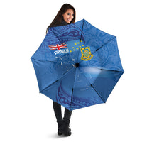 Tuvalu Heritage Umbrella Map of the Islands and Polynesia Pattern