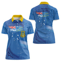 Tuvalu Heritage Women Polo Shirt Map of the Islands and Polynesia Pattern