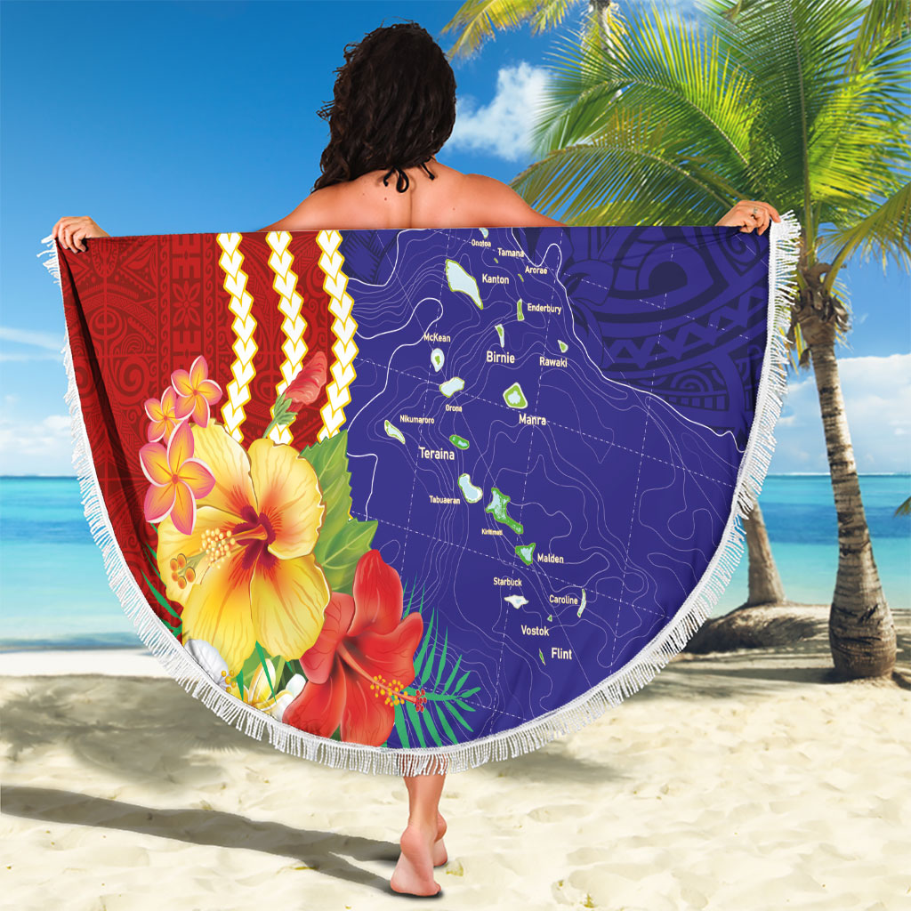 Kiribati Heritage Beach Blanket Map of the Islands and Polynesia Pattern