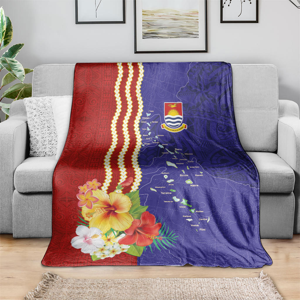 Kiribati Heritage Blanket Map of the Islands and Polynesia Pattern