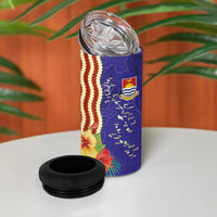 Kiribati Heritage 4 in 1 Can Cooler Tumbler Map of the Islands and Polynesia Pattern