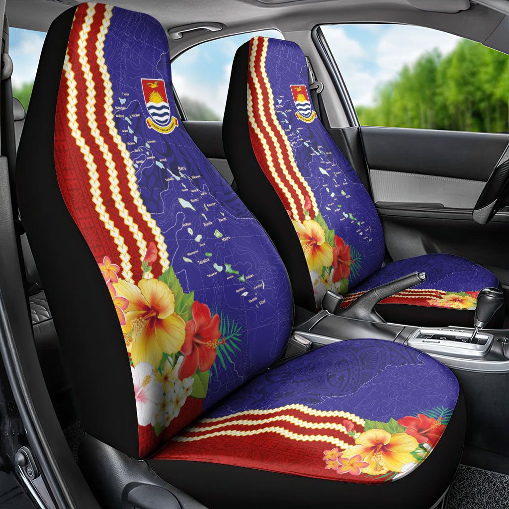 Kiribati Heritage Car Seat Cover Map of the Islands and Polynesia Pattern