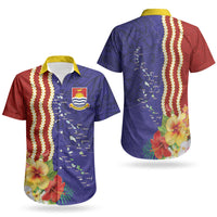 Kiribati Heritage Couples Matching Tank Maxi Dress and Hawaiian Shirt Map of the Islands and Polynesia Pattern