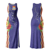 Kiribati Heritage Couples Matching Tank Maxi Dress and Long Sleeve Button Shirt Map of the Islands and Polynesia Pattern