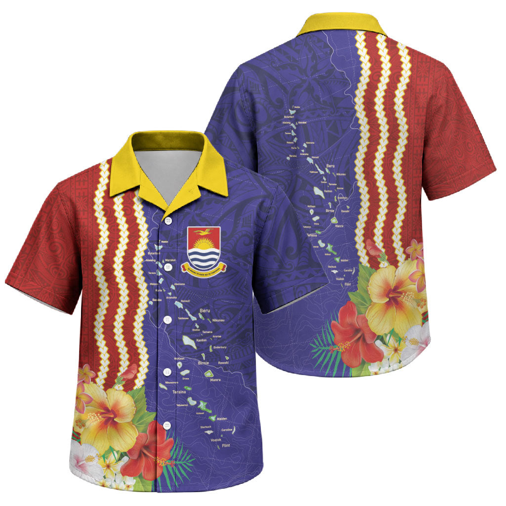 Kiribati Heritage Family Matching Puletasi and Hawaiian Shirt Map of the Islands and Polynesia Pattern