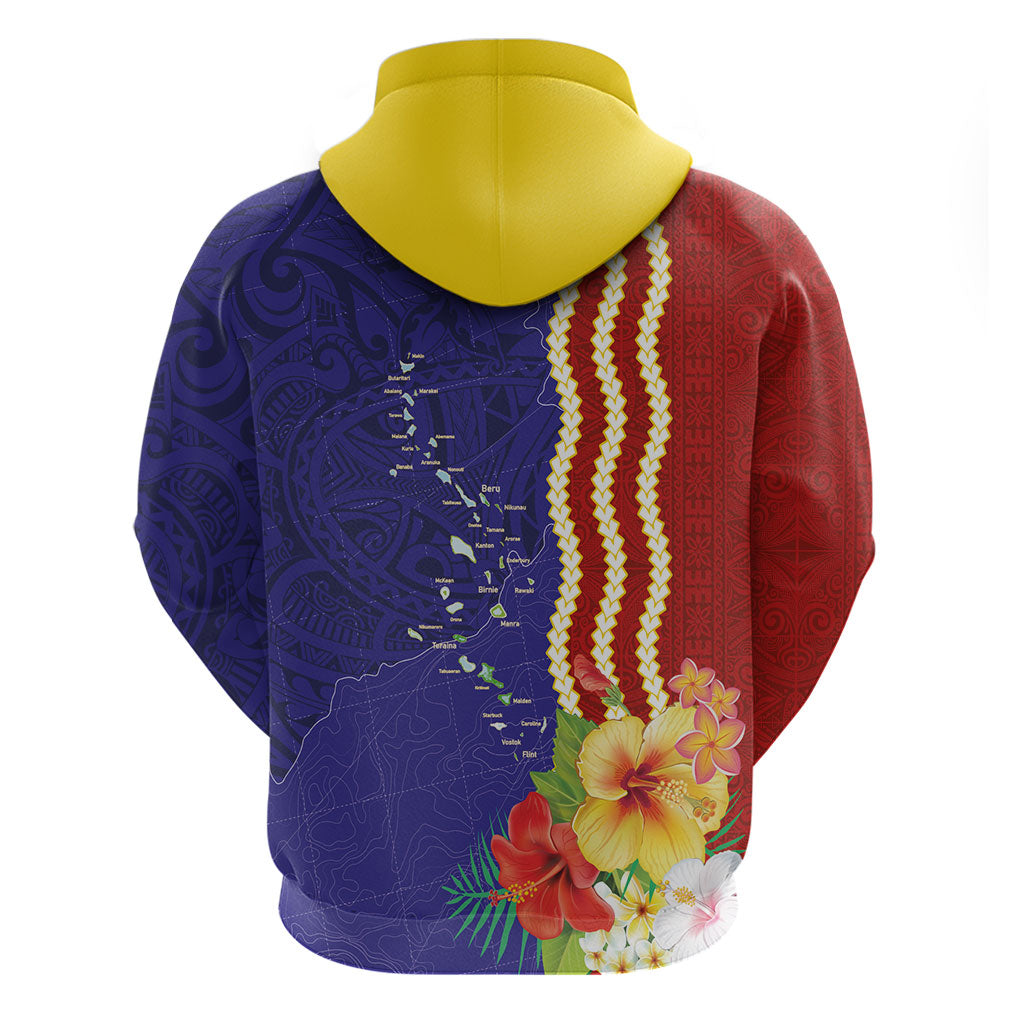 Kiribati Heritage Hoodie Map of the Islands and Polynesia Pattern