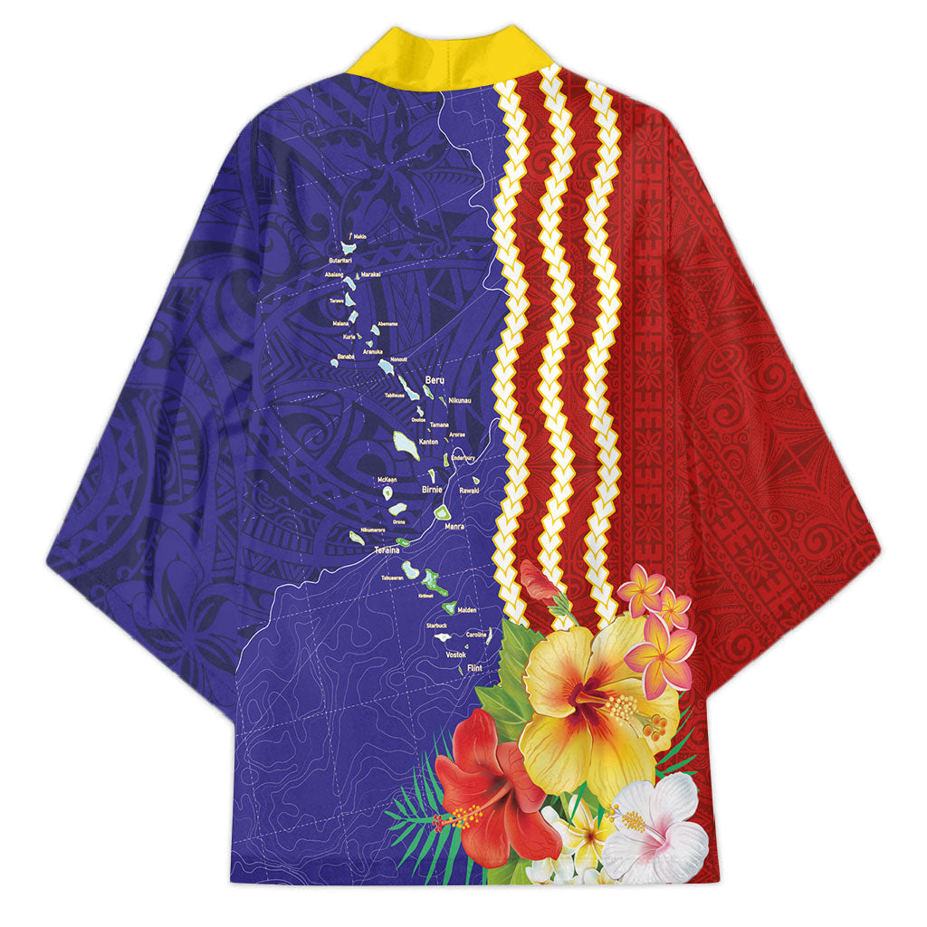 Kiribati Heritage Kimono Map of the Islands and Polynesia Pattern