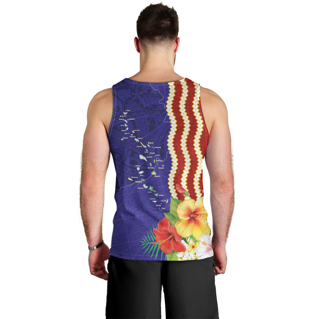 Kiribati Heritage Men Tank Top Map of the Islands and Polynesia Pattern