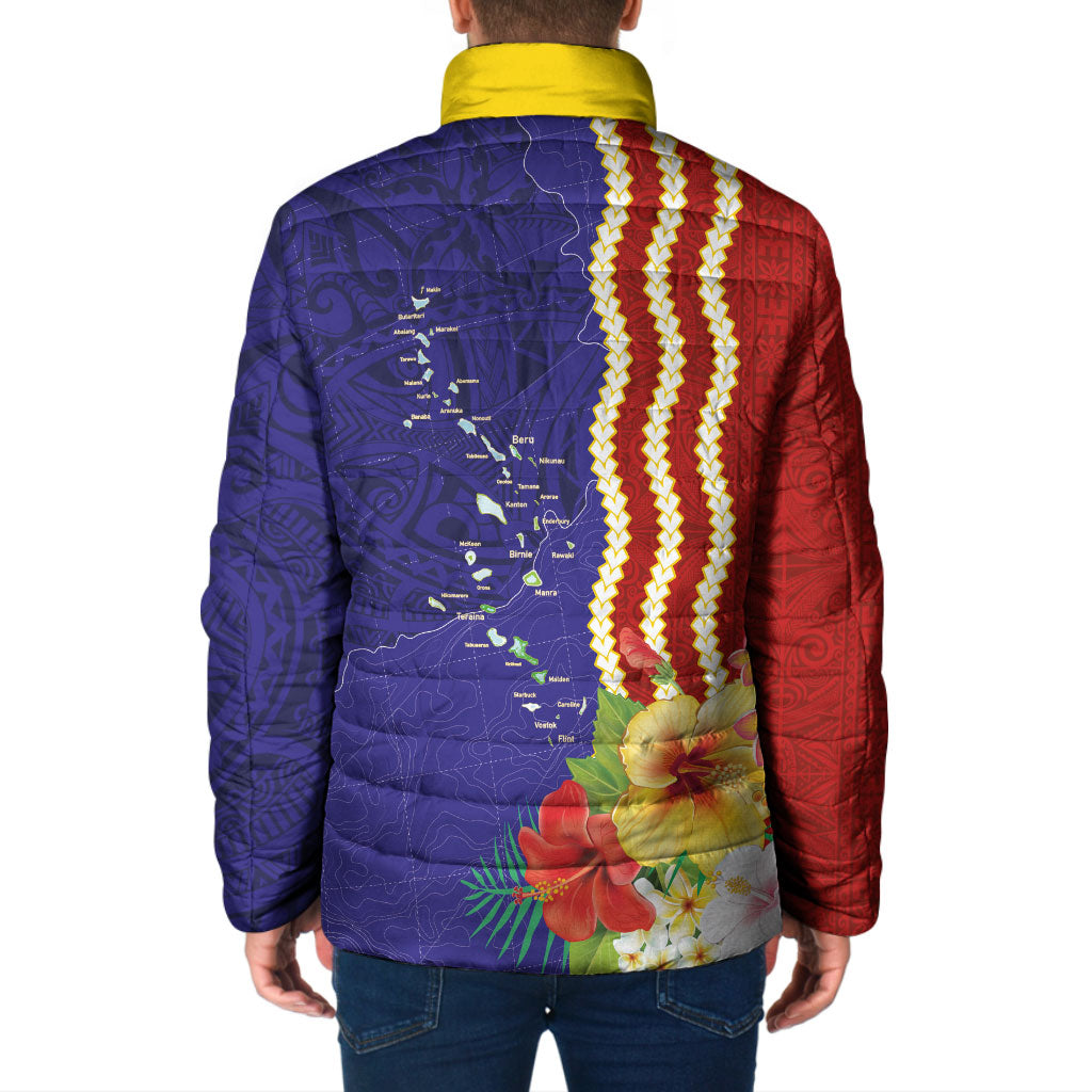 Kiribati Heritage Padded Jacket Map of the Islands and Polynesia Pattern