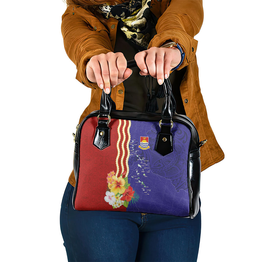 Kiribati Heritage Shoulder Handbag Map of the Islands and Polynesia Pattern