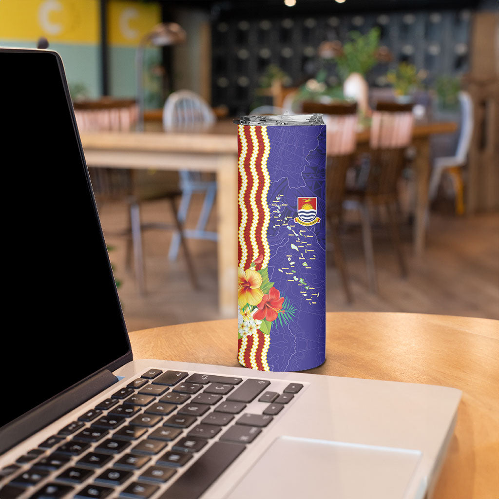 Kiribati Heritage Skinny Tumbler Map of the Islands and Polynesia Pattern