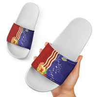 Kiribati Heritage Slide Sandals Map of the Islands and Polynesia Pattern