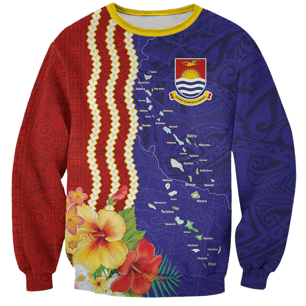 Kiribati Heritage Sweatshirt Map of the Islands and Polynesia Pattern LT03 Unisex Multicolor - Polynesian Pride