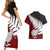 Aotearoa New Zealand Couples Matching Short Sleeve Bodycon Dress and Hawaiian Shirt Silver Fern Kiwi Bird and NZ Map with Maori Tribal Red Style LT03 - Polynesian Pride