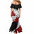 Aotearoa New Zealand Mermaid Dress Silver Fern Kiwi Bird and NZ Map with Maori Tribal Red Style LT03 - Polynesian Pride