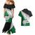 Aotearoa New Zealand Couples Matching Mermaid Dress and Hawaiian Shirt Silver Fern Kiwi Bird and NZ Map with Maori Tribal Green Style LT03 - Polynesian Pride