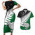 Aotearoa New Zealand Couples Matching Short Sleeve Bodycon Dress and Hawaiian Shirt Silver Fern Kiwi Bird and NZ Map with Maori Tribal Green Style LT03 Green - Polynesian Pride