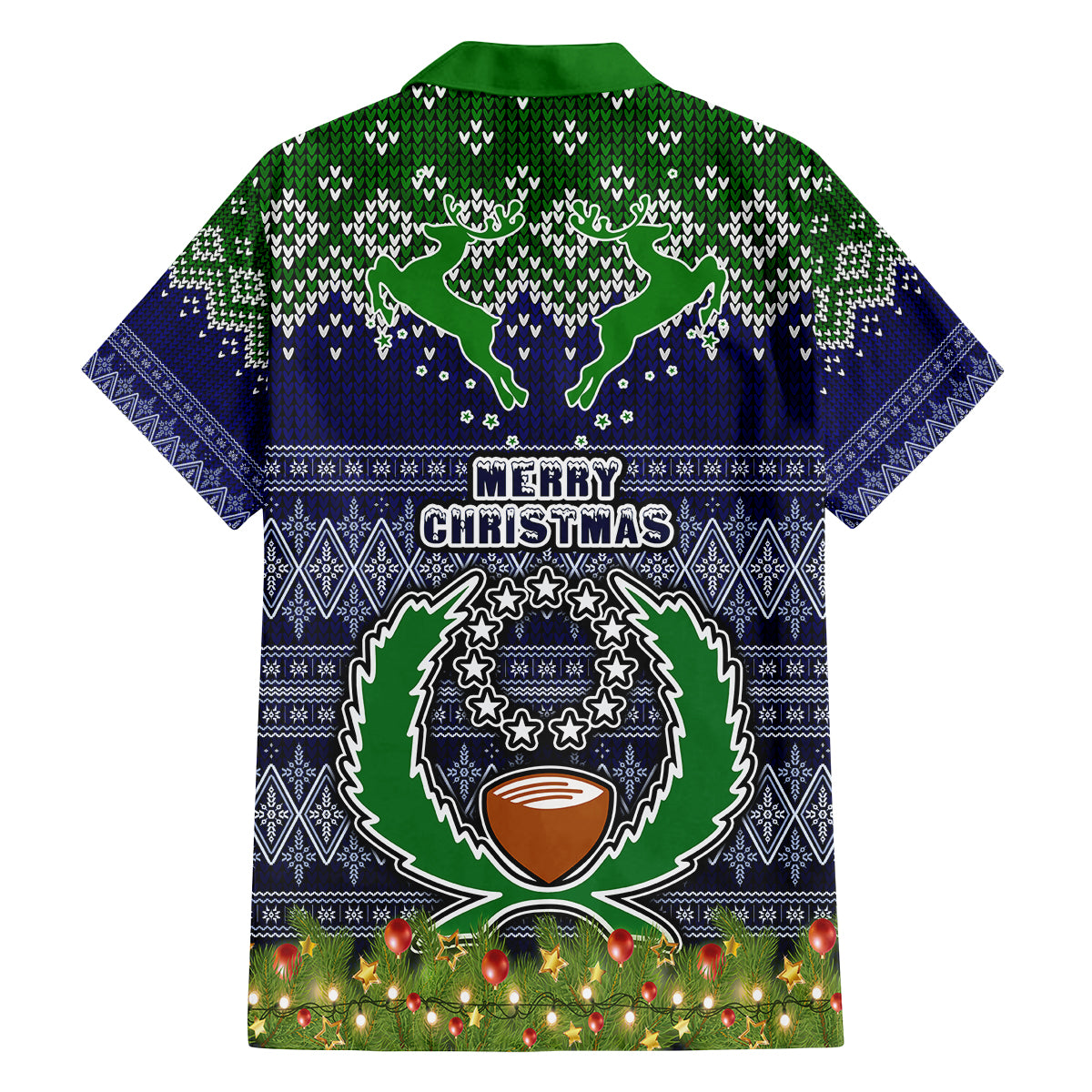 Pohnpei State Christmas Family Matching Summer Maxi Dress and Hawaiian Shirt Coat of Arms Beautiful Merry Xmas Snowflake LT03 - Polynesian Pride