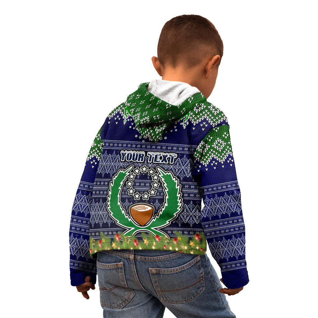 Personalised Pohnpei State Christmas Kid Hoodie Coat of Arms Beautiful Merry Xmas Snowflake LT03 - Polynesian Pride