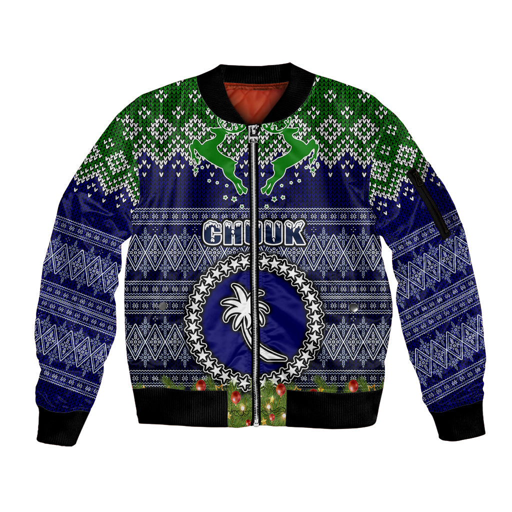 chuuk-state-christmas-sleeve-zip-bomber-jacket-coat-of-arms-beautiful-merry-xmas-snowflake