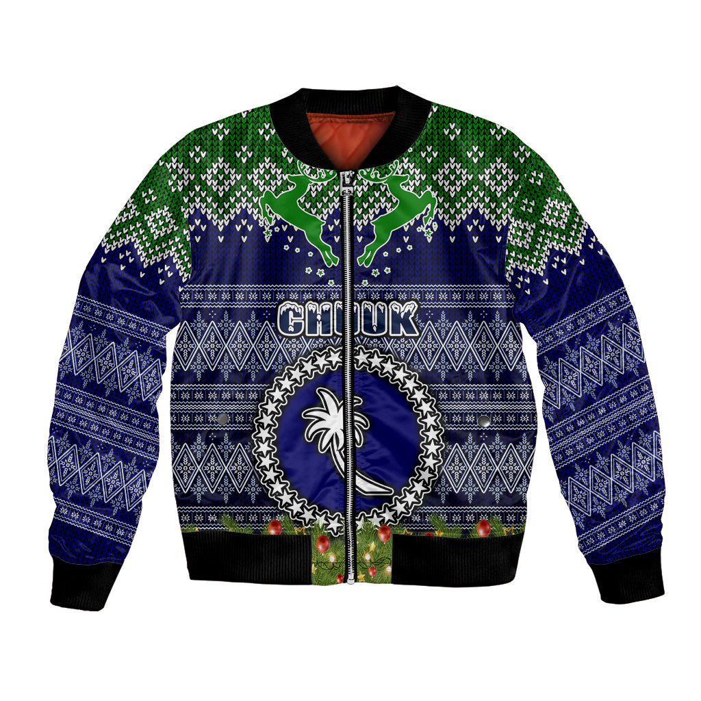 personalised-chuuk-state-christmas-bomber-jacket-coat-of-arms-beautiful-merry-xmas-snowflake