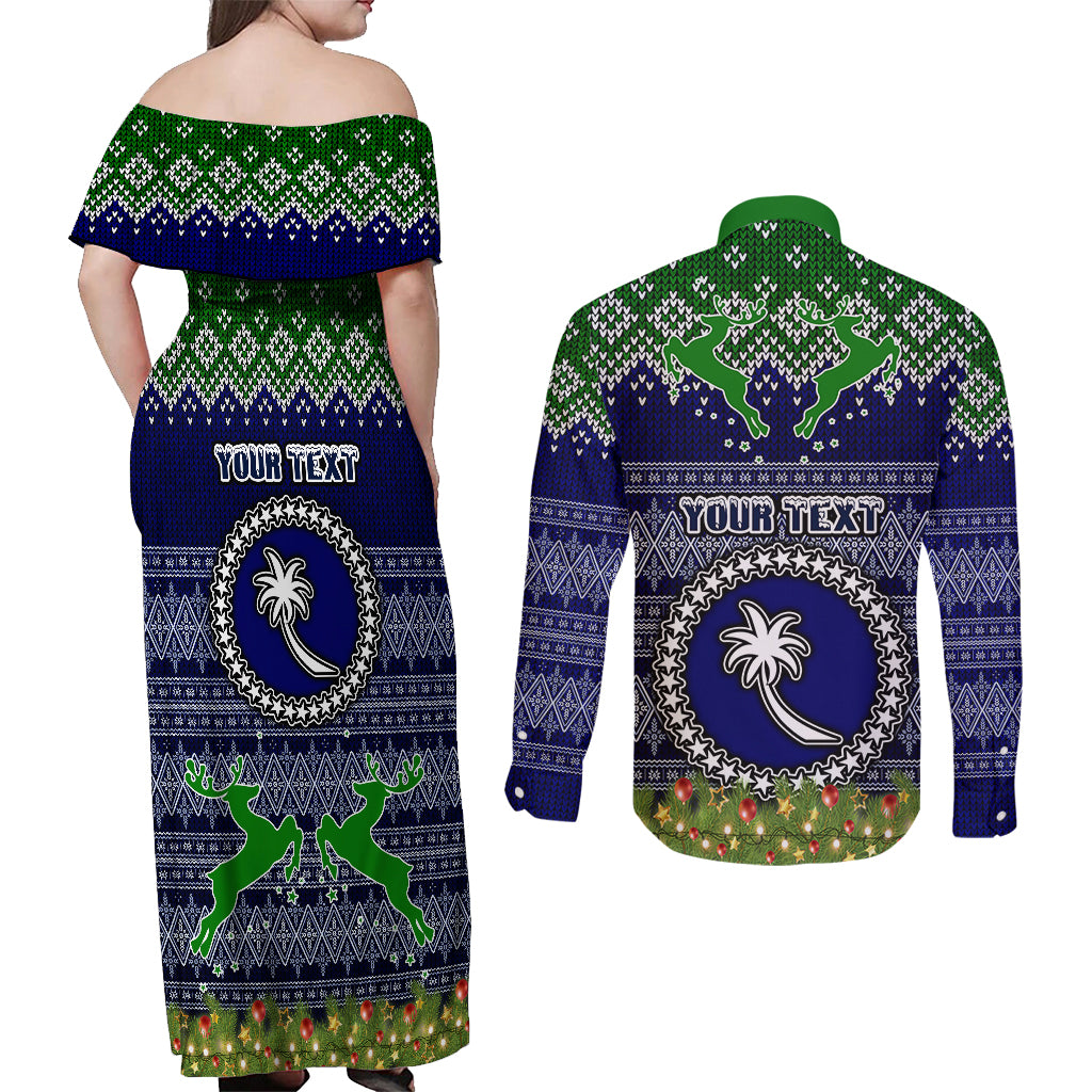 personalised-chuuk-state-christmas-couples-matching-off-shoulder-maxi-dress-and-long-sleeve-button-shirts-coat-of-arms-beautiful-merry-xmas-snowflake