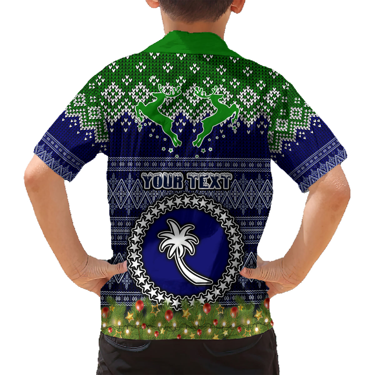 personalised-chuuk-state-christmas-hawaiian-shirt-coat-of-arms-beautiful-merry-xmas-snowflake