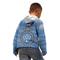 Kosrae Christmas Kid Hoodie Coat of Arms Beautiful Merry Xmas Snowflake LT03 - Polynesian Pride