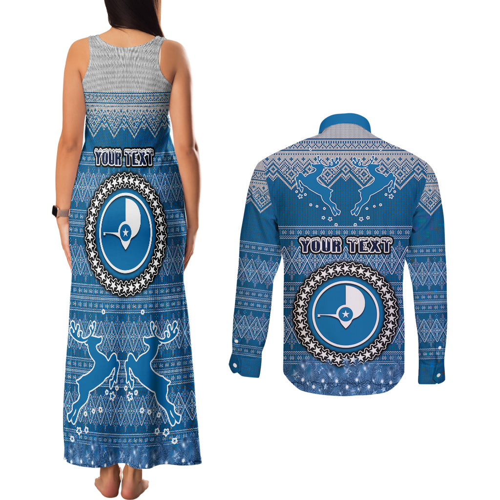 personalised-yap-christmas-couples-matching-tank-maxi-dress-and-long-sleeve-button-shirts-coat-of-arms-beautiful-merry-xmas-snowflake