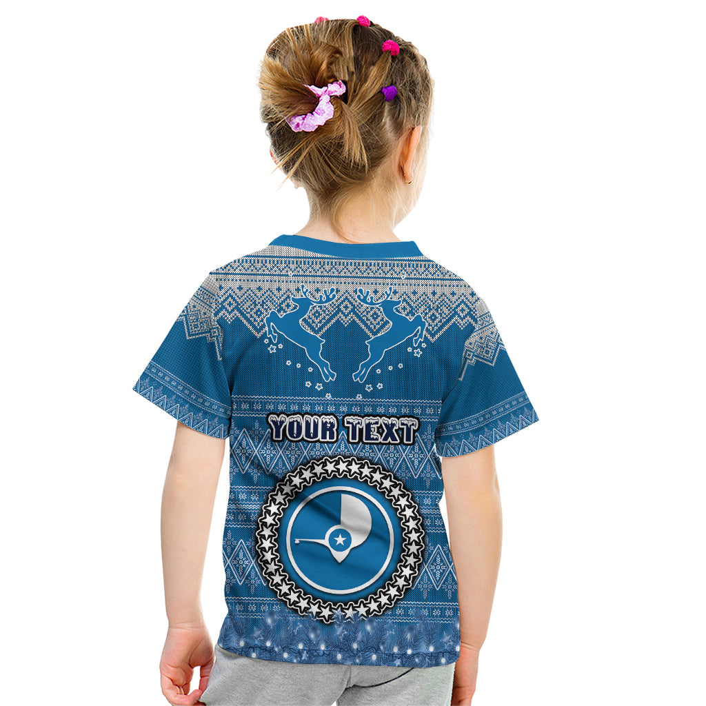 Personalised Yap Christmas Kid T Shirt Coat of Arms Beautiful Merry Xmas Snowflake LT03 - Polynesian Pride