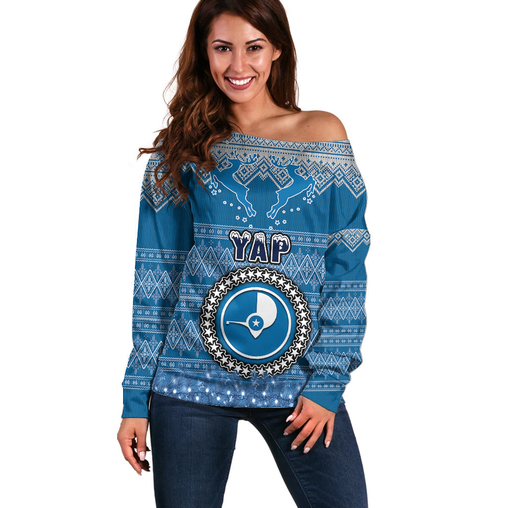 personalised-yap-christmas-off-shoulder-sweater-coat-of-arms-beautiful-merry-xmas-snowflake
